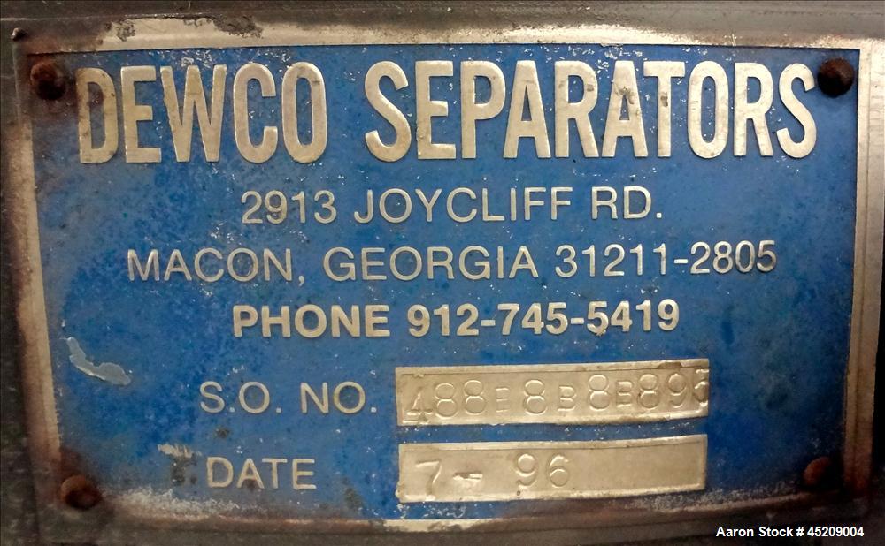 Used Stainless Steel Rebuilt Dewco Screener, 48" Diameter