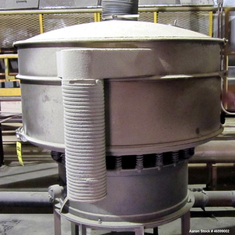 Used Dewco Screener, 60" Diameter, Stainless Steel. Single deck, driven by a 2.5hp motor. Serial# 6015888-25.