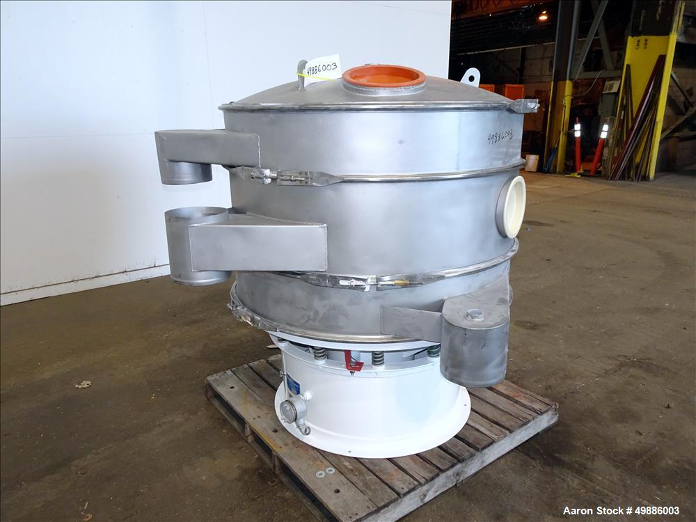 Used Dewco 48" Diameter Vibratory Screener, 304 Stainless Steel.
