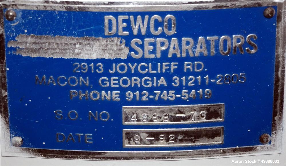 Used- Dewco 48" Diameter Vibratory Screener, 304 Stainless Steel.