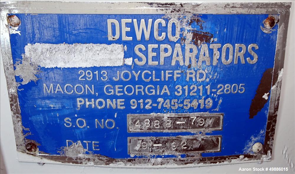 Used Dewco 48" Diameter Vibratory Screener, Stainless Steel