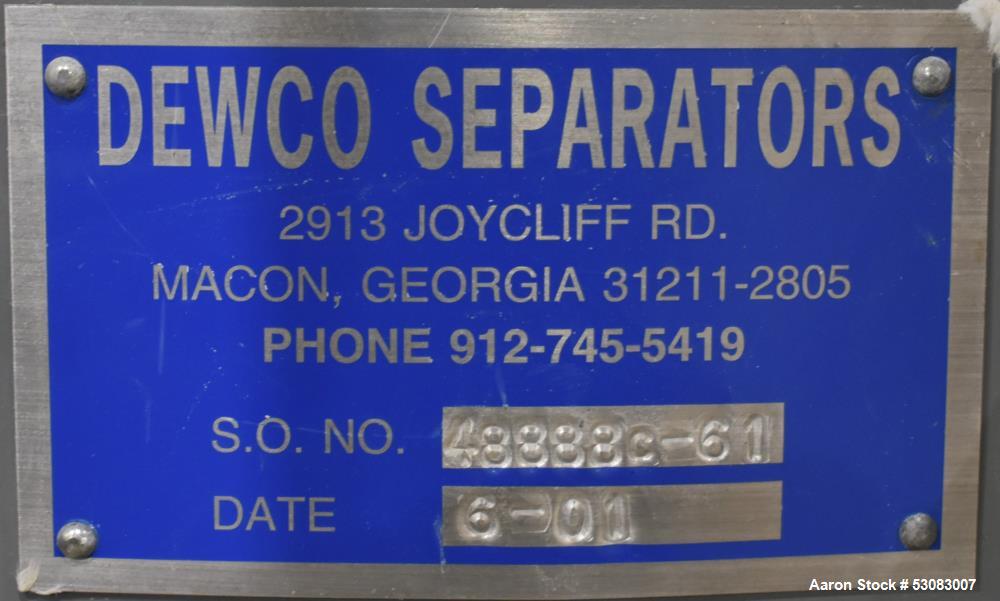 Dewco 48" Diameter Screener, Stainless Steel
