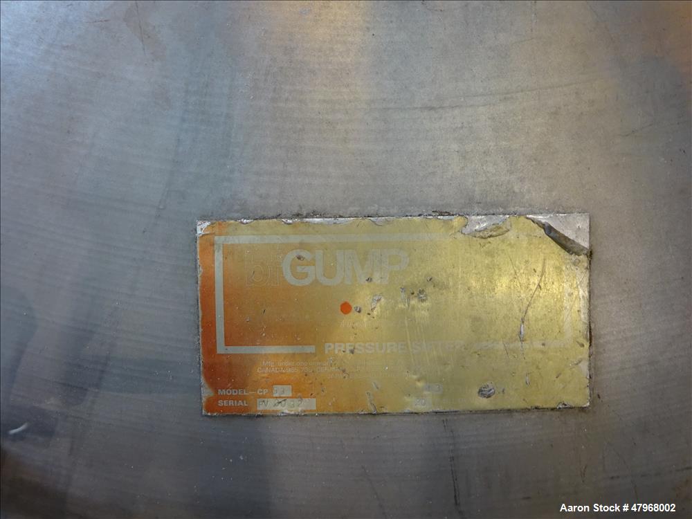 Used Gump In-Line Pressure Screener, Model CP-53, 304 Stainless Steel.