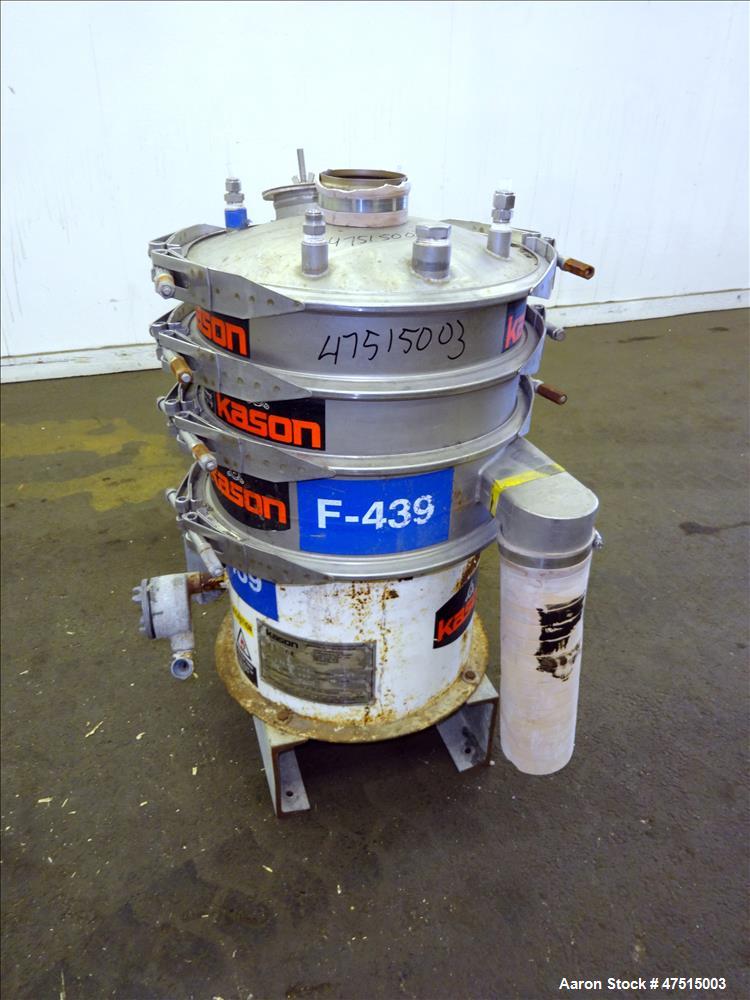 Used Kason Screener, Model K-18-2-SS, 304 Stainless Steel.