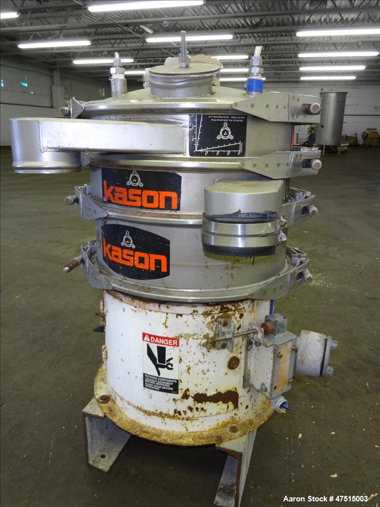 Used Kason Screener, Model K-18-2-SS, 304 Stainless Steel.