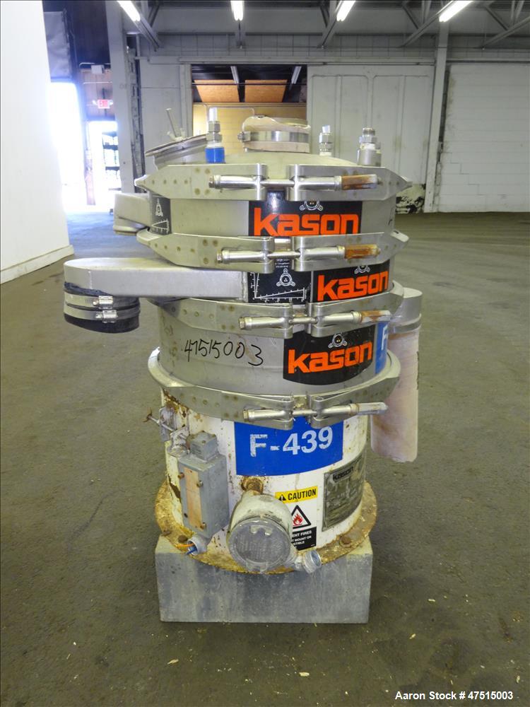 Used Kason Screener, Model K-18-2-SS, 304 Stainless Steel.