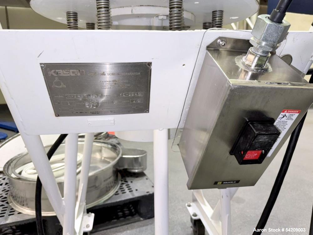 Used Kason Portable 24" Stainless Steel Screener, Model K-24-2-SS-P, Serial# KC-1045. With assorted decks, rings & screen.