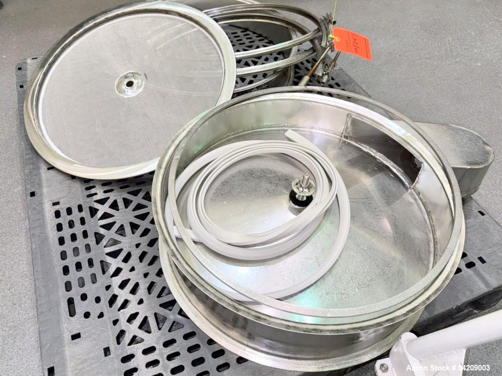 Used Kason Portable 24" Stainless Steel Screener, Model K-24-2-SS-P, Serial# KC-1045. With assorted decks, rings & screen.