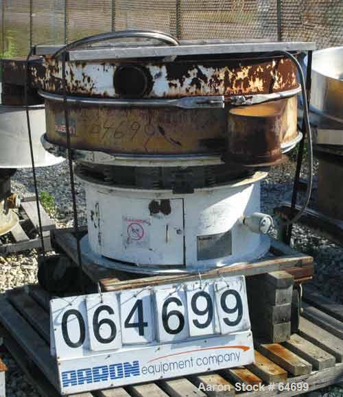 Used Kason Sifter, Model K48-1-SS, Carbon Steel. 48" Diameter single deck, 2 separation, 1 hp motor, 230/460 volt, mounted on carbon steel base with casters, sifter has stainless steel top cover.