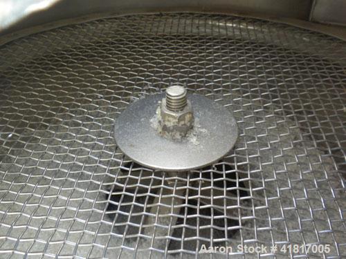 Used Kason Screener, Model K18-3-SS, 304 stainless steel. 18" diameter, triple deck, 4 separation. Stainless steel top cover. Driven by a 1/3 hp, 3/60/230/460 volt, 1140 rpm motor. Mounted on a carbo...