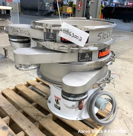 Used Kason Vibroscreen, Model  K-24-2 Stainless Steel, Single Deck.