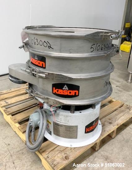 Used Kason Vibroscreen, Model  K-24-2 Stainless Steel, Single Deck.