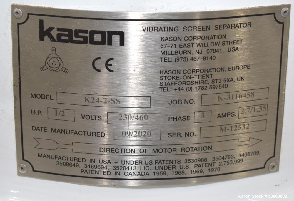 Kason 24" Vibrating Screen Separator