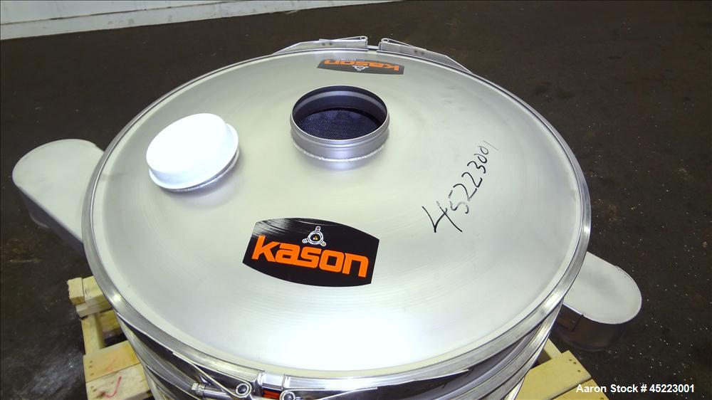 Unused- Kason VibroScreen Separator / Sifter, Model K30-1-SS, 304 Stainless Steel. 30" Diameter, single deck, 2 separation with ball deck and top cover. Driven by a 1/3 hp, 3/60/230/460 volt, 1200 rp...