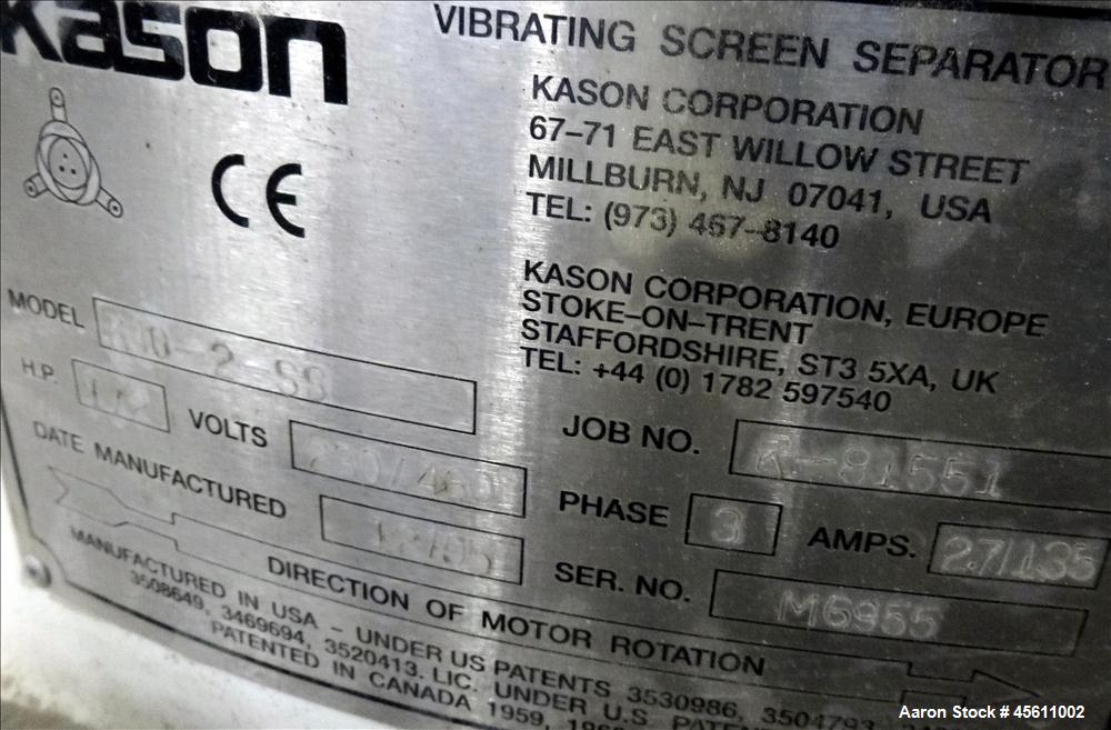 Used Stainless Steel Kason Model K40-2-SS