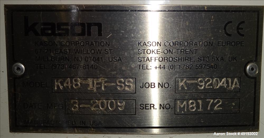 Unused- Kason VibroScreen Low Profile Screener, Model K48-1FT-SS, 48" Diameter,