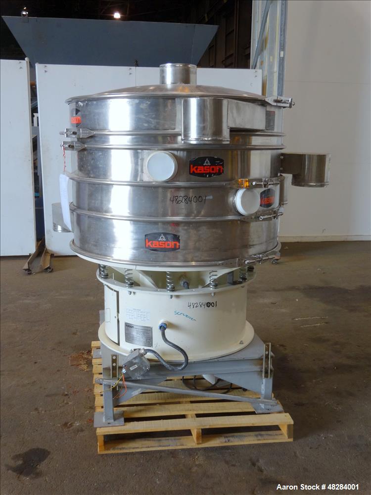 Used Kason 48" Circular Screener, Model K48-3-SS, 304 Stainless Steel.