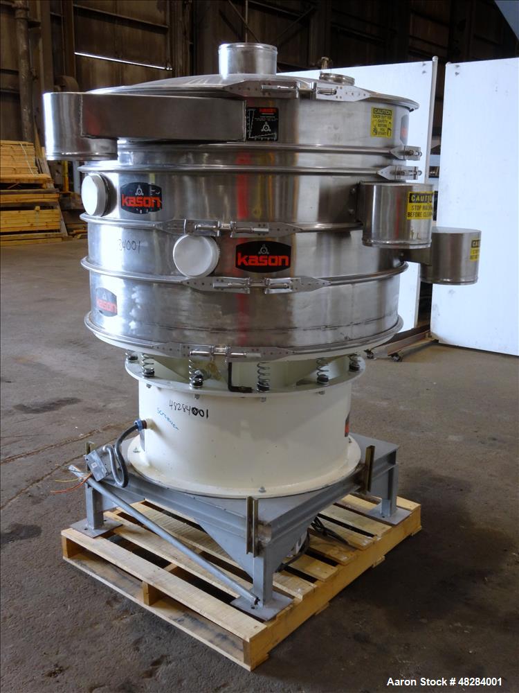 Used Kason 48" Circular Screener, Model K48-3-SS, 304 Stainless Steel.