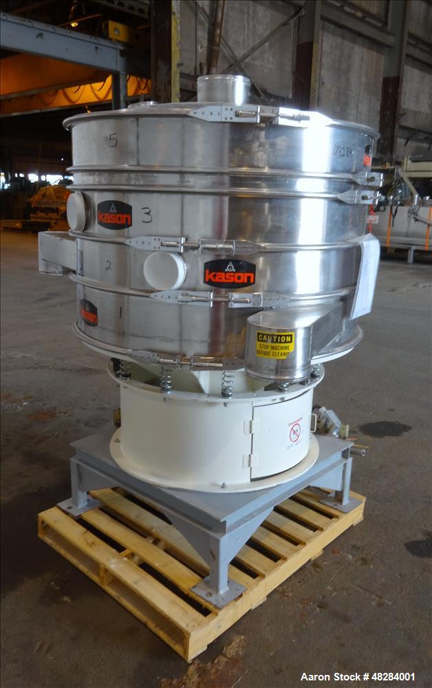 Used Kason 48" Circular Screener, Model K48-3-SS, 304 Stainless Steel.
