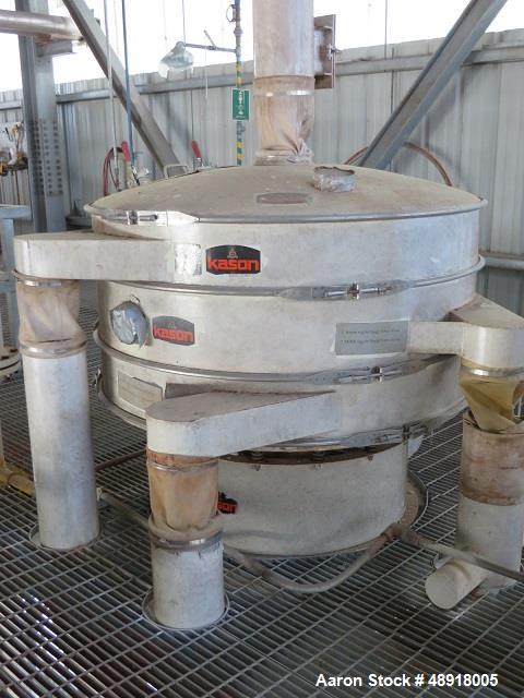 Used Kason Screeners Model 
 K60-2-CS. Driven by a 2-1/2hp 3/60/230/460v motor. 7.3/3.65 Amps. Serial# M-8402