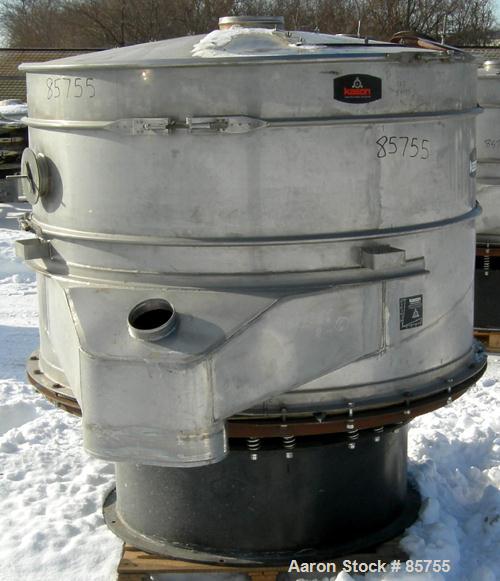 USED: Kason high capacity recycle clarifier/screener, model K60-2-SS, 304 stainless steel. 60" diameter, double deck, 3 separation, includes top cover. Driven by a 1 hp, 3/60/575 volt, 1200 rpm motor...