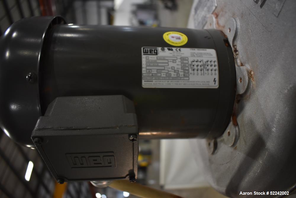 Used Kason Vibratory Flo-Thru Bag Dump Screener with Dust Collector, Model KEDS-K30-1-SS, Stainless Steel. 30" Diameter. Single deck, single separation. Driven by .33hp, 3/60/230/460 volt, 1140 rpm m...