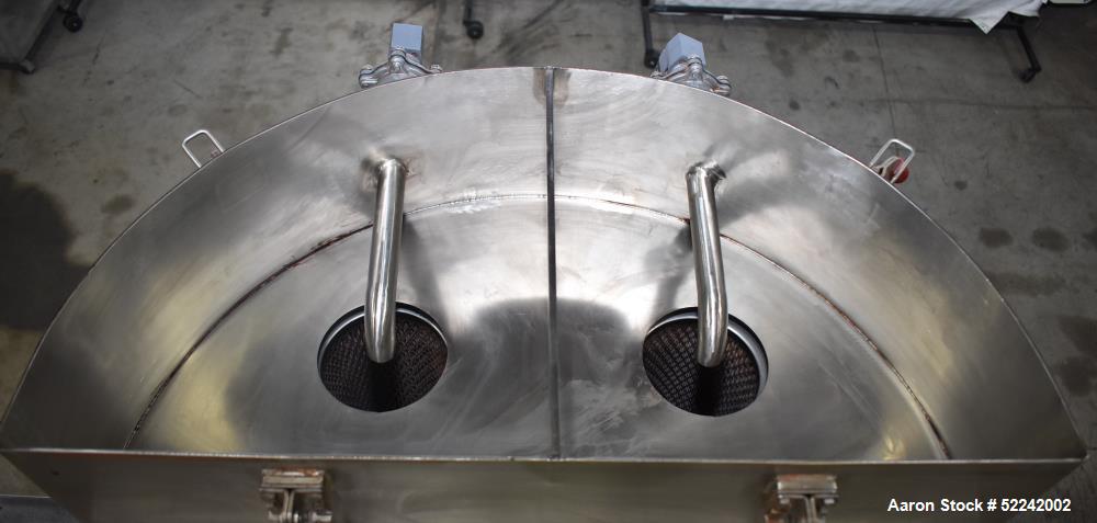 Used Kason Vibratory Flo-Thru Bag Dump Screener with Dust Collector, Model KEDS-K30-1-SS, Stainless Steel. 30" Diameter. Single deck, single separation. Driven by .33hp, 3/60/230/460 volt, 1140 rpm m...