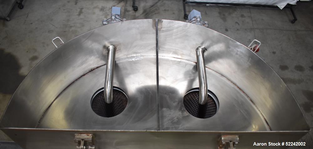 Used- Kason Vibratory Flo-Thru Bag Dump Screener with Dust Collector, Model KEDS-K30-1-SS, Stainless Steel. 30" Diameter. Si...