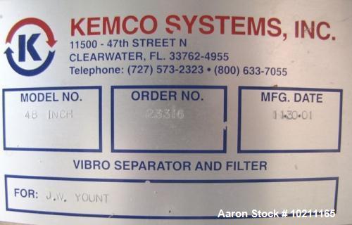 Used- Stainless Steel Kemco Circular Screener, Model 48