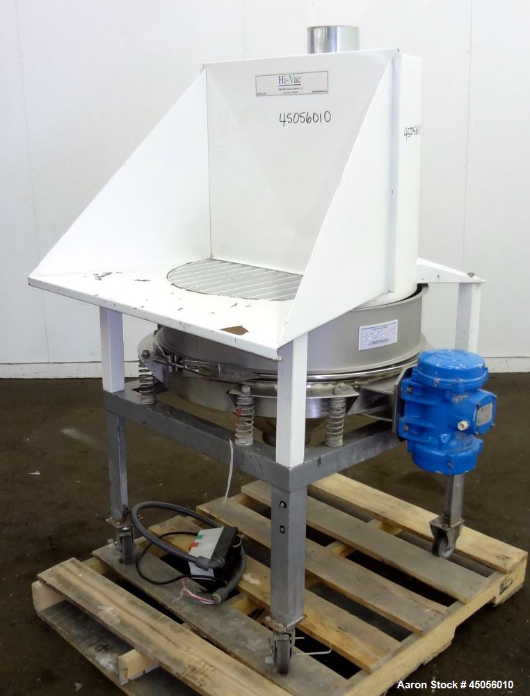 Used CE International Trading LS Series Vibro-Sieve, Model LS-800-1DS, 304 Stainless Steel. Approximate 31.4" diameter, single deck. Driven by a Vananzetti vibratory motor. Includes a Hi-Vac carbon s...