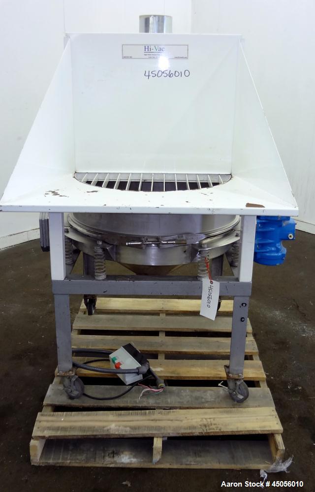 Used CE International Trading LS Series Vibro-Sieve, Model LS-800-1DS, 304 Stainless Steel. Approximate 31.4" diameter, single deck. Driven by a Vananzetti vibratory motor. Includes a Hi-Vac carbon s...