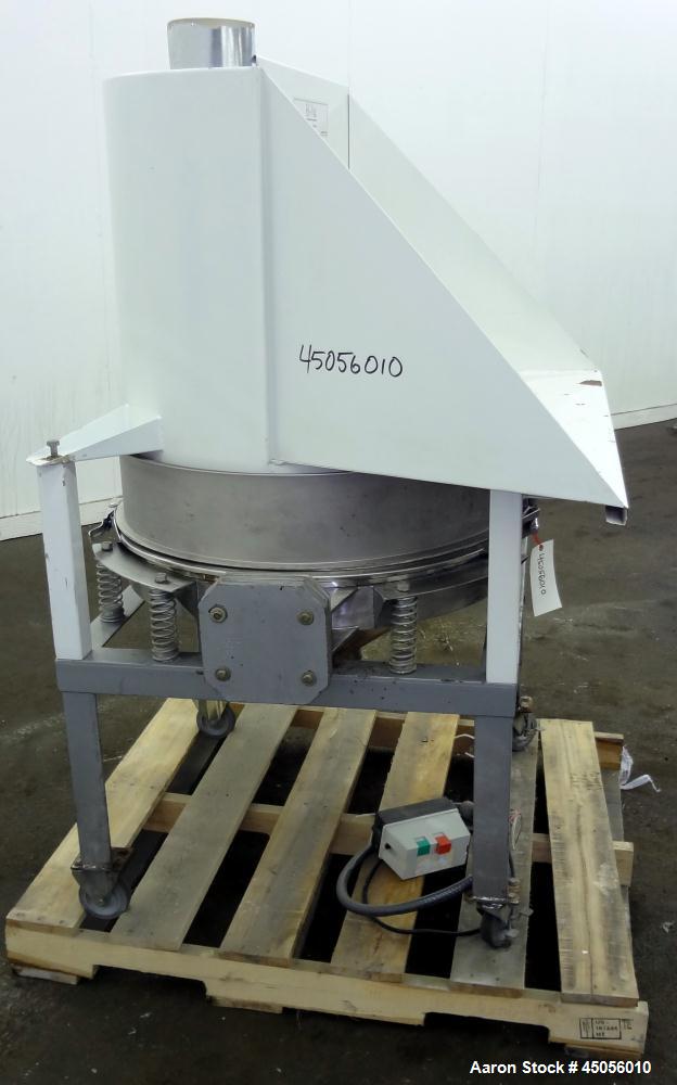 Used CE International Trading LS Series Vibro-Sieve, Model LS-800-1DS, 304 Stainless Steel. Approximate 31.4" diameter, single deck. Driven by a Vananzetti vibratory motor. Includes a Hi-Vac carbon s...