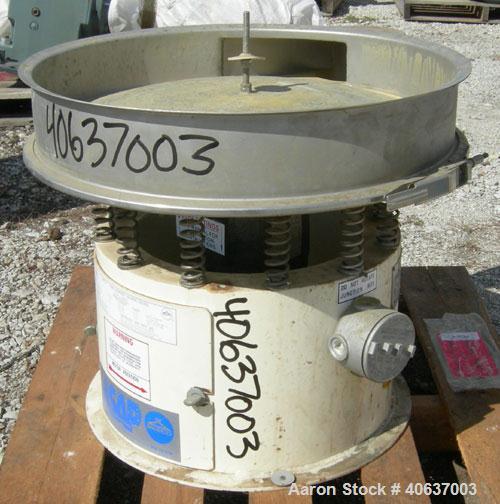 Used Sweco Screener, Model LS24S444-3, 304 Stainless Steel.  24" diameter, bottom deck only. Driven by a 1/3 HP, 3/60/440 Volt, 1140 RPM motor.  Mounted on a carbon steel base.