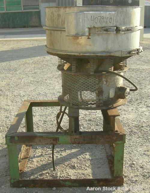 Used Sweco Screener, Model LS30S66, 316 stainless steel.  30" diameter, single deck, 2 separation, no top cover.  Driven by a 1/2 hp, 3/60/220/440 volt, 1140 rpm motor.  Mounted on a carbon steel fra...