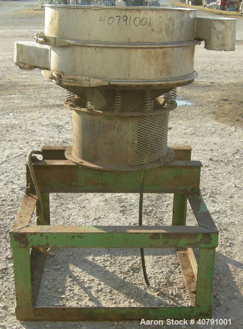 Used Sweco Screener, Model LS30S66, 316 stainless steel.  30" diameter, single deck, 2 separation, no top cover.  Driven by a 1/2 hp, 3/60/220/440 volt, 1140 rpm motor.  Mounted on a carbon steel fra...