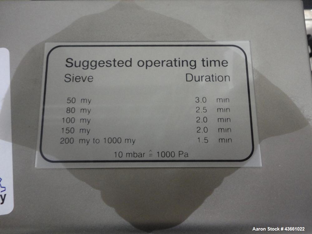 Used Minox Jet Sieve, Model MLS200