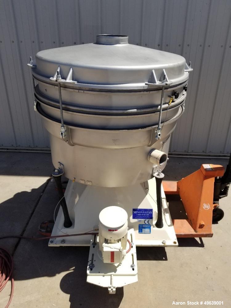 Used- Minox Tumbler Screening Machine, Model MTS1000/2. 1000MM diameter (39.3"). Stainless Steel, Double Deck, 3 Separation,...