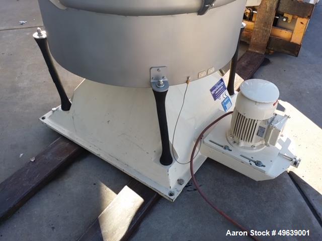 Used Minox Tumbler Screening Machine, Model MTS1000/2. 1000MM diameter (39.3"). Stainless Steel, Double Deck, 3 Separation, Stainless Steel Top Cover. Driven by a 3 HP, 3/60/255-460v Motor. Mfg. 2002.
