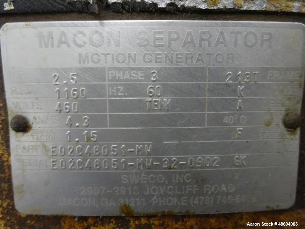 Used Macon Screener, 316 Stainless Steel.