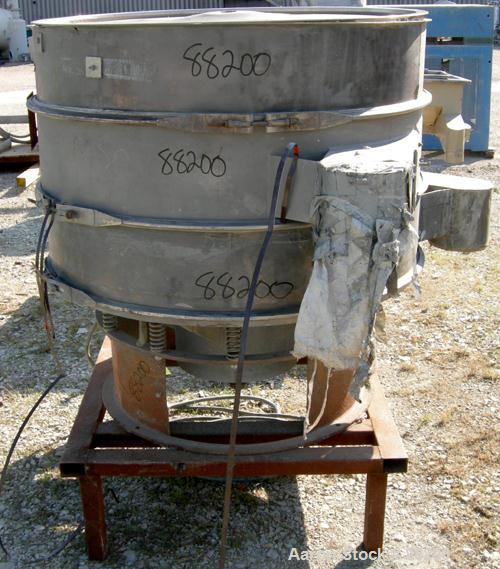 Used Master Machine Dyno Screener, 304 Stainless Steel. 48" diameter, double deck, 3 separation, no top cover. Driven by a 1 hp, 3/60/220/440 volt, 1160 rpm motor. Mounted on a carbon steel base with...