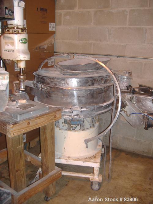 USED: Microner Gyro screener 30", stainless steel, 1 deck. On base with 1/2 hp motor, 230/460 volt. EN motor.