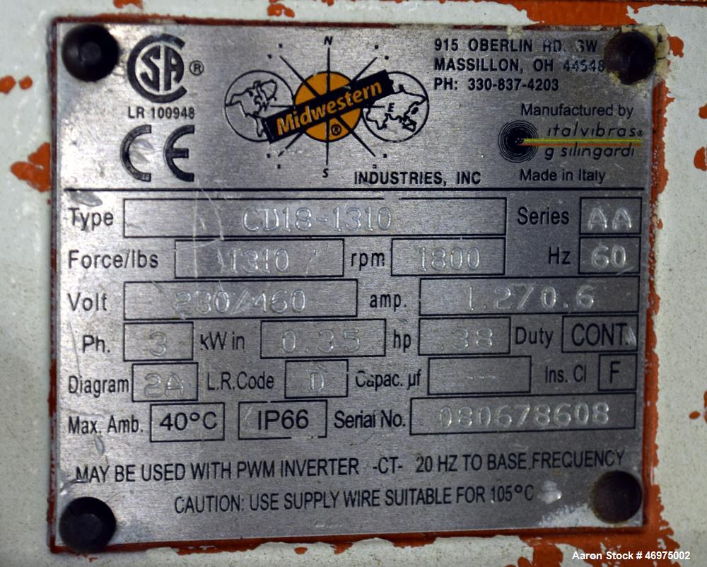 Used Midwestern Industries Sifter/Scalper, Model MLP30S6-10, 304 Stainless Stee