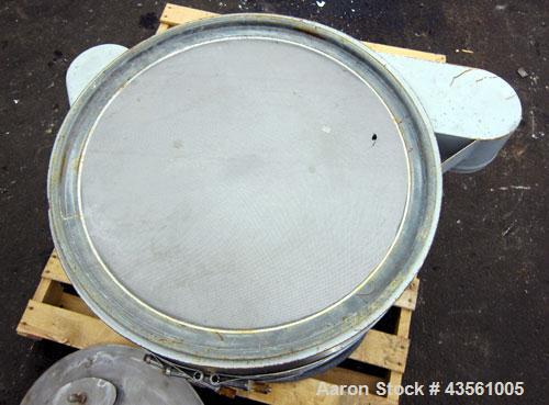 Used Midwestern Industries Screener, Model MR24C4-4, Carbon Steel. 24” Diameter single deck, 2 separation. 321 Stainless steel top cover. Driven by a 0.36hp, 3/60/230/460 volt, 1200 rpm motor. Mounte...