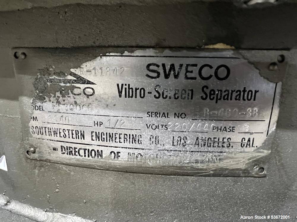 Sweco Model S30066 Stainless Steel 30" Diameter Screener