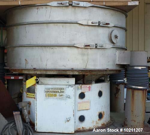 Used- 60" Midwestern Stainless 2 Deck Screener Seperator Gyra-Vib Shaker Sifter. 8" square outlet. 16" square inlet. 4.5' ov...