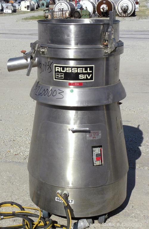 Used- Russell Finex SIV Sieve, Model 17300, 304 stainless steel. 20" Diameter single deck. Effective screen area 2.23 square...