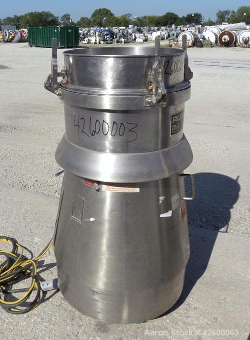 Used Russell Finex SIV Sieve, Model 17300, 304 stainless steel. 20" Diameter single deck. Effective screen area 2.23 square feet. Clamp down demountable sieve assembly, no top cover. Side oval discha...