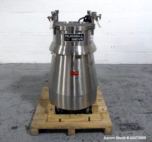 Used Russel Sieve, Model 17300. Stainless steel construction, approximately 22" diameter screen on stainless steel base, serial# A3753, built 2001.