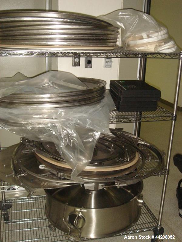 Used Russel Sieve, Model 26070, stainless steel construction including base, single deck with vibrasonic ultra sonic screens, serial #RAS121.
