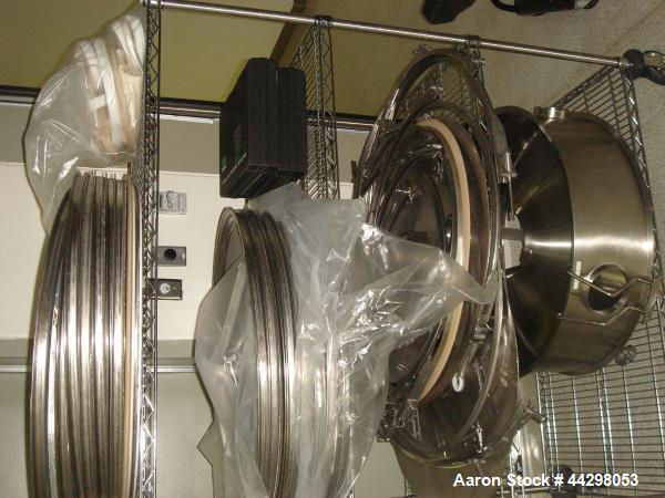 Used Russel Sieve, Model 26070, stainless steel construction including base, single deck with vibrasonic ultra sonic screens, serial #RAS133.